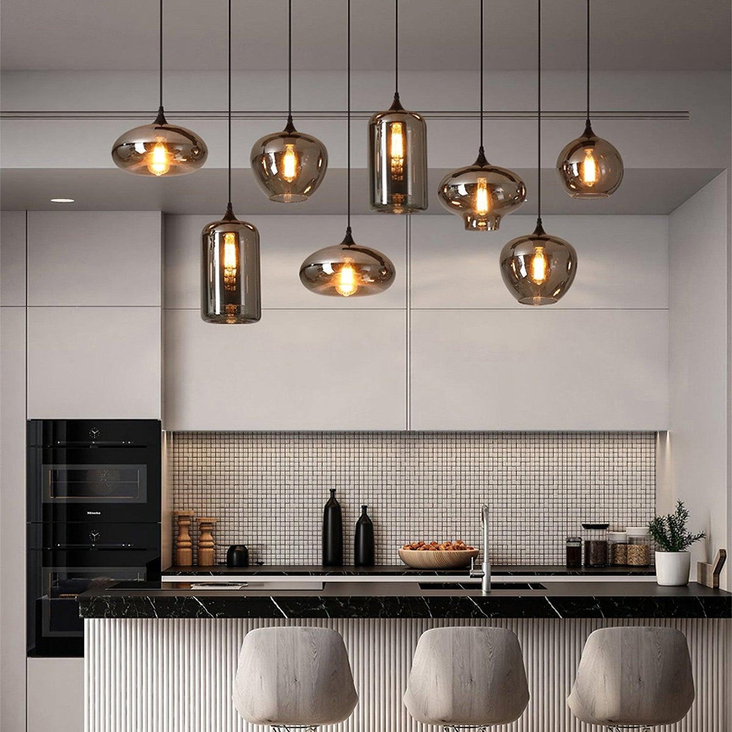 Elara Smokey Glass Pendant Light