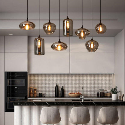 Elara Smokey Glass Pendant Light