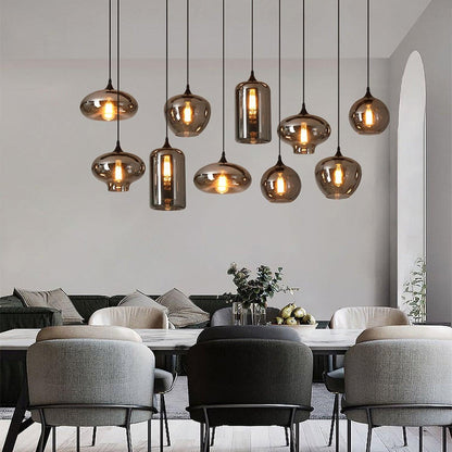Elara Smokey Glass Pendant Light