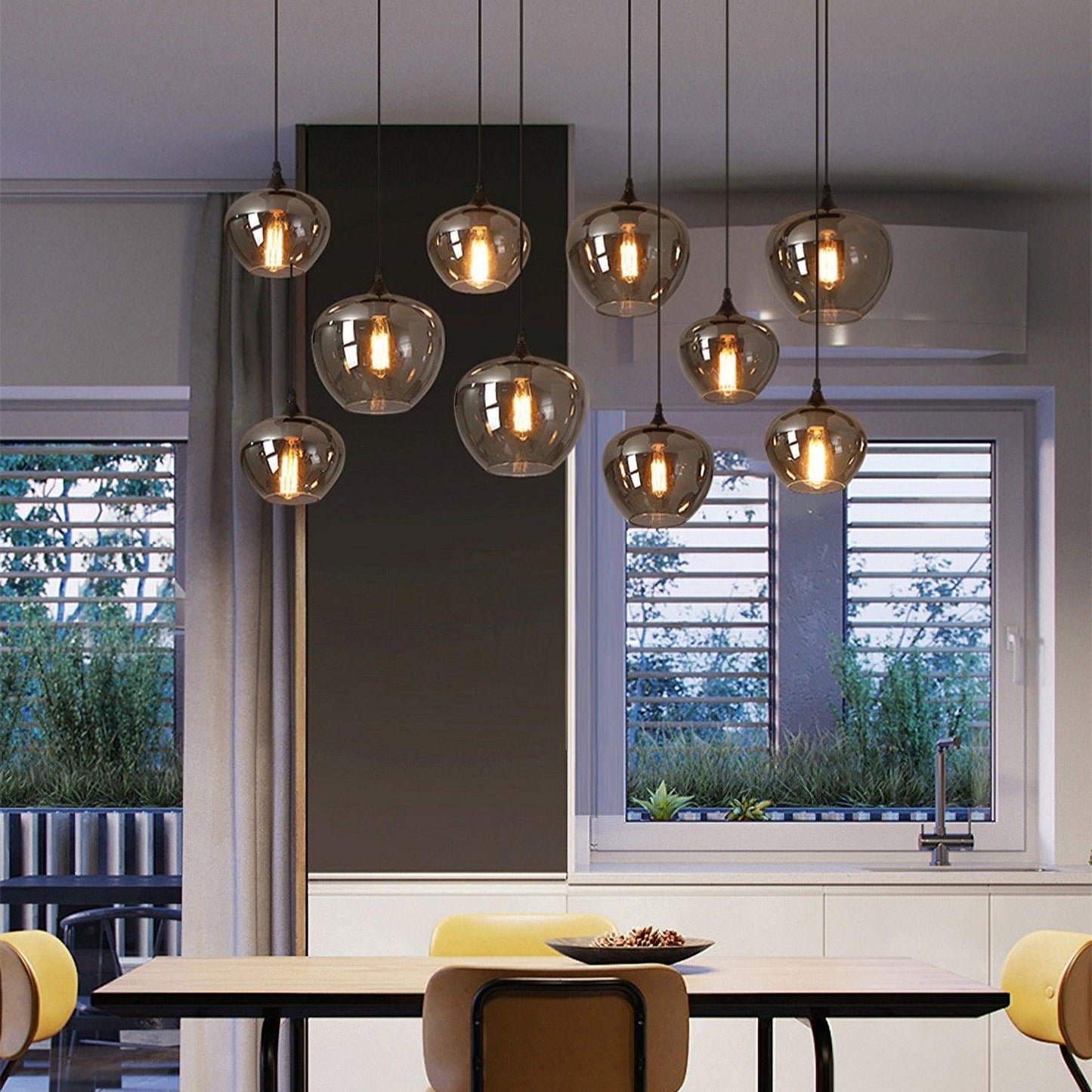 Elara Smokey Glass Pendant Light