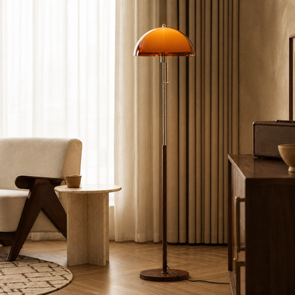 Marcelle Amber Dome Floor Lamp