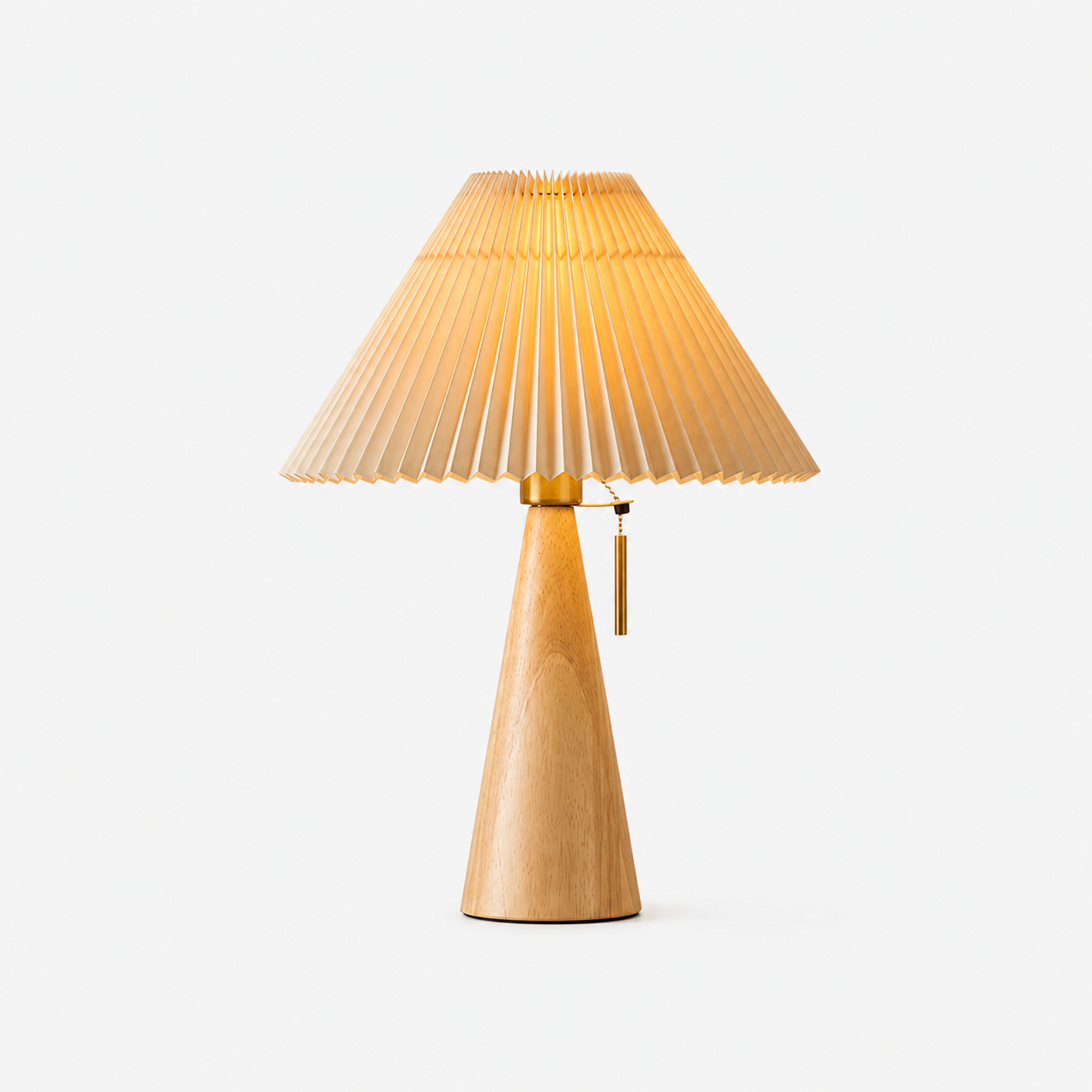 Maren Pleated Wooden Table Lamp
