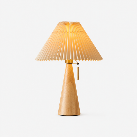 Maren Pleated Wooden Table Lamp