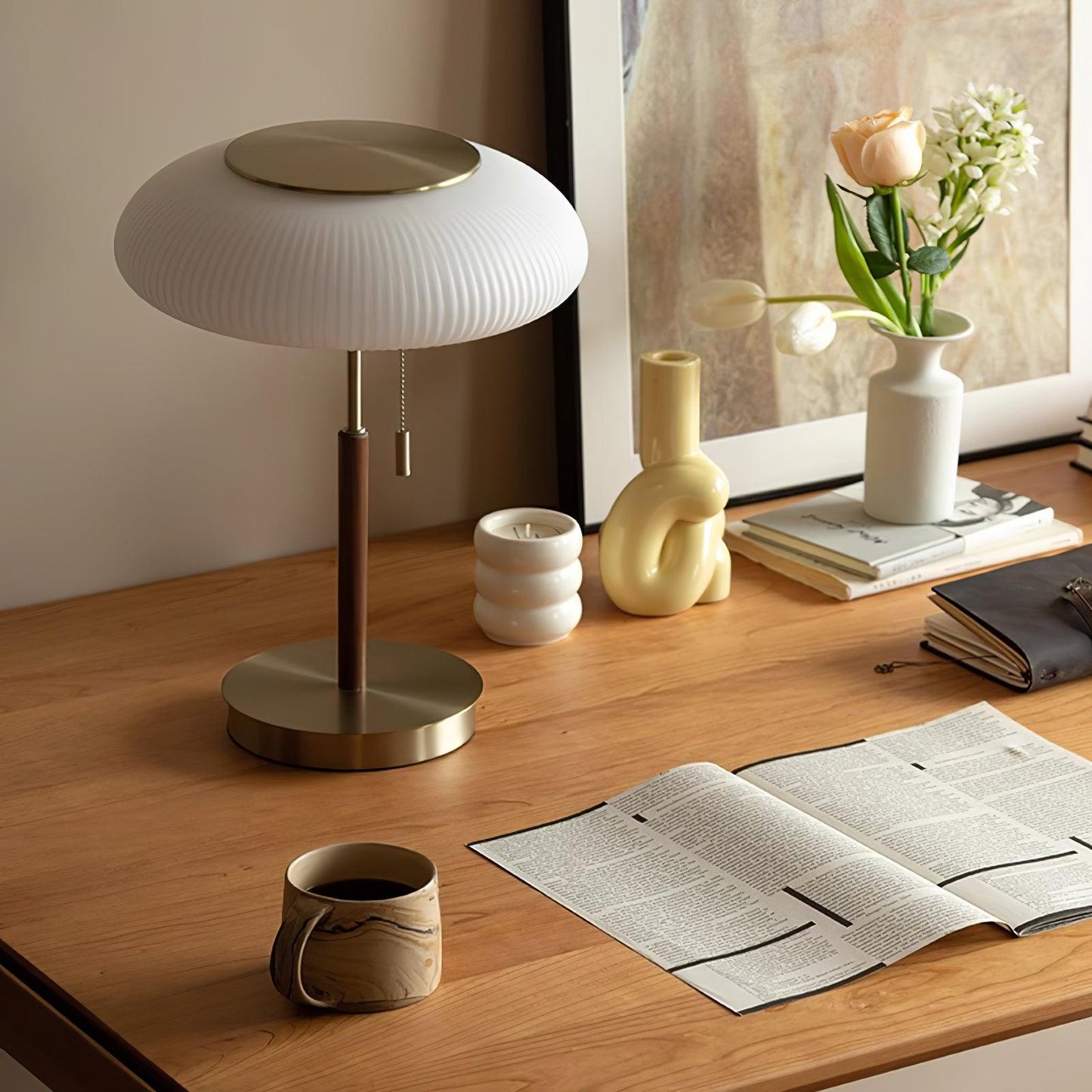 Olivane Fluted Glass Table Lamp