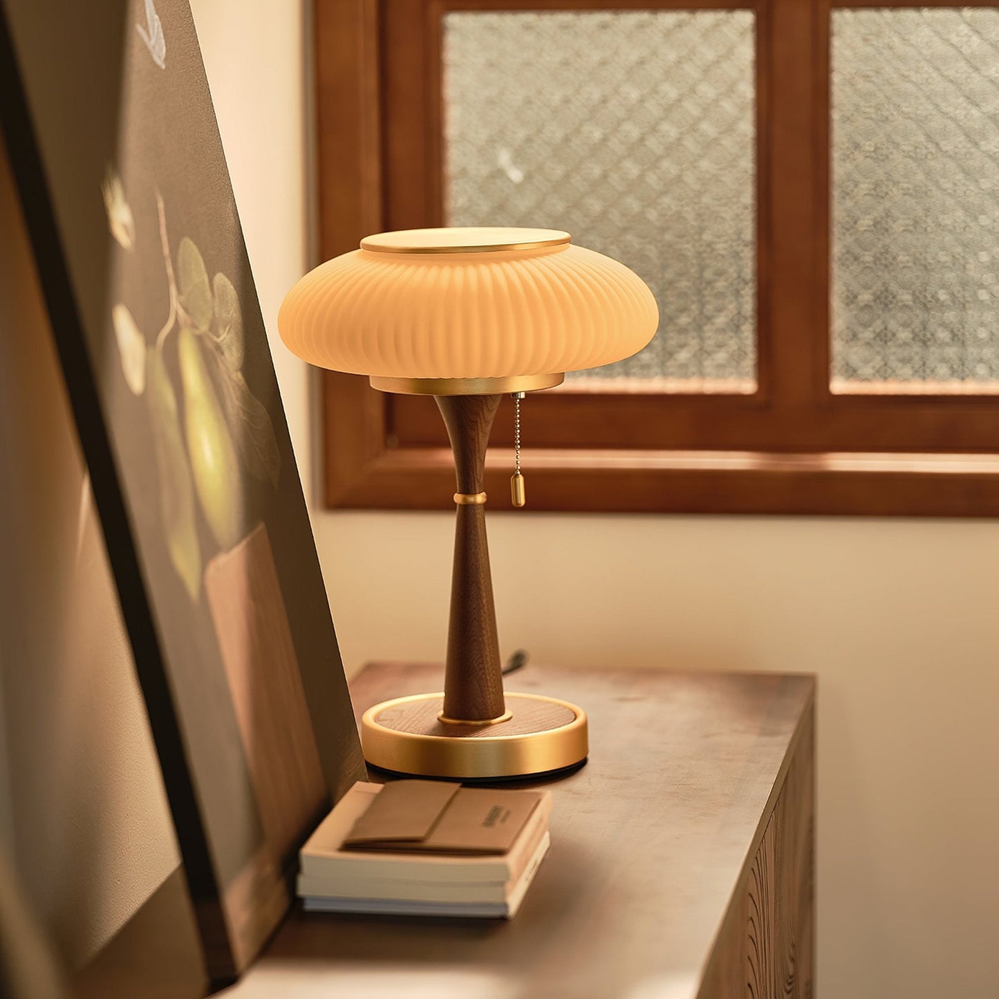 Olivane Ribbed Glass Table Lamp