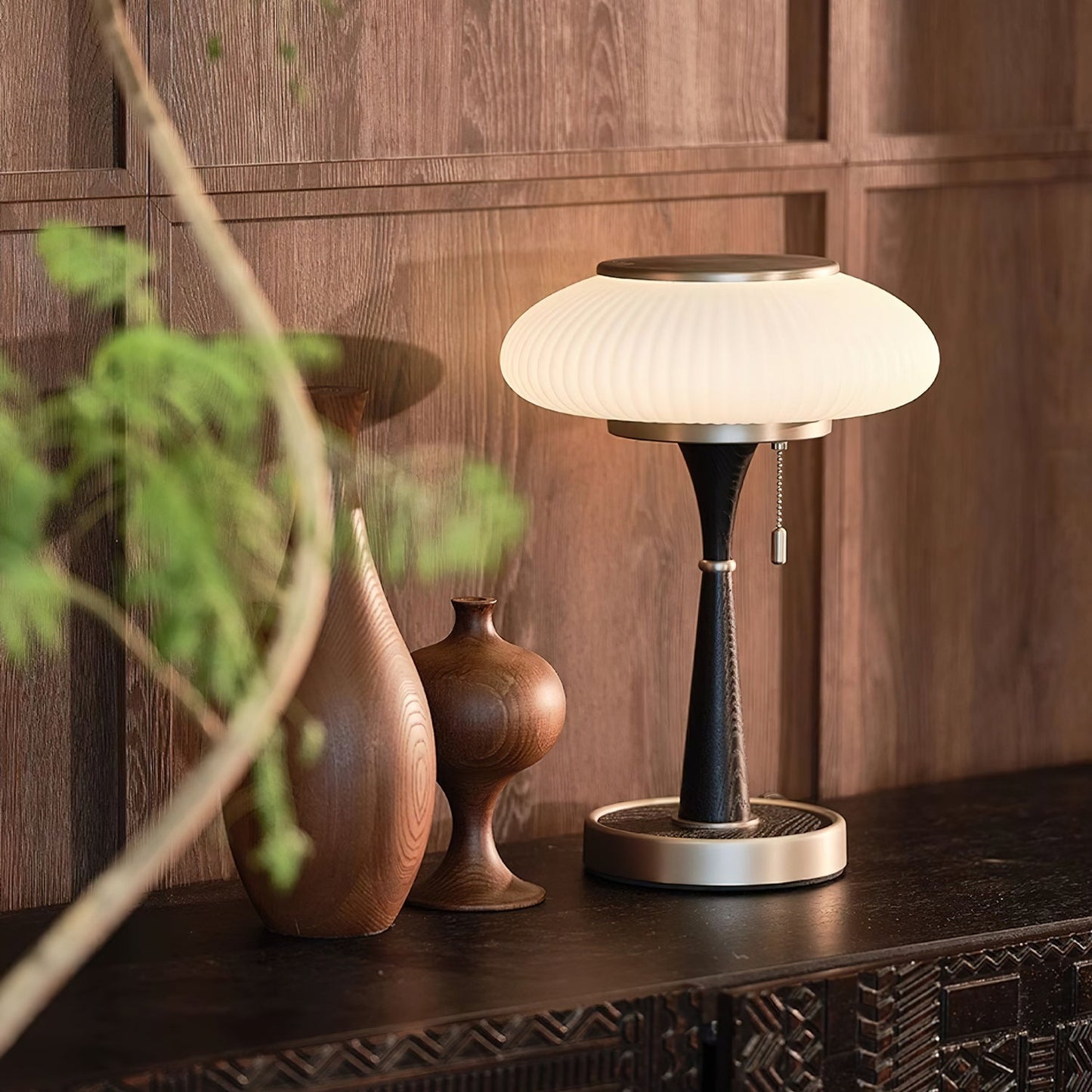 Olivane Ribbed Glass Table Lamp