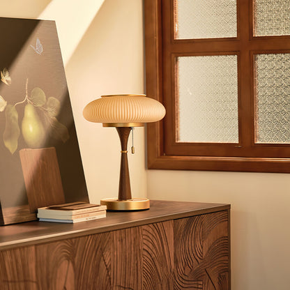 Olivane Ribbed Glass Table Lamp