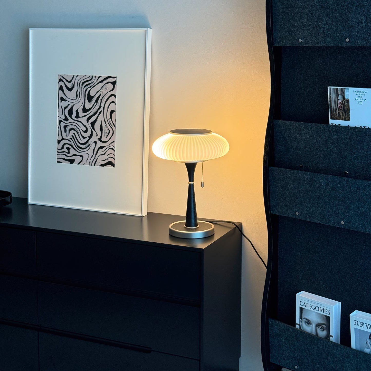 Olivane Ribbed Glass Table Lamp
