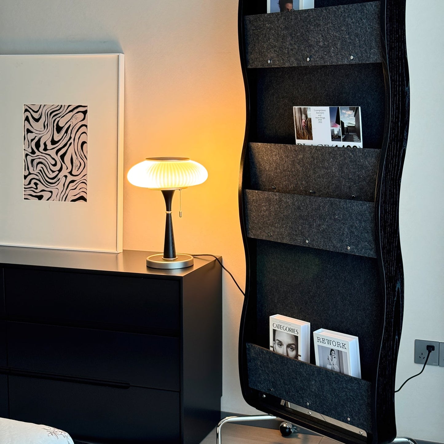 Olivane Ribbed Glass Table Lamp