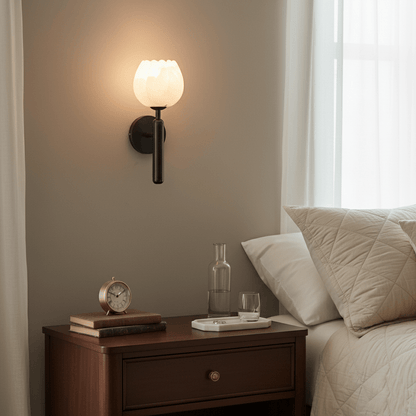 Arvix Alabaster Flower Wall Light