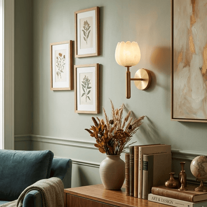 Arvix Alabaster Flower Wall Light