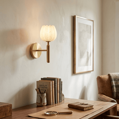 Arvix Alabaster Flower Wall Light