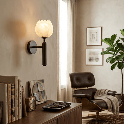Arvix Alabaster Flower Wall Light