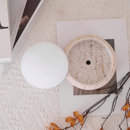 Mini Travertine Globe Table Lamp