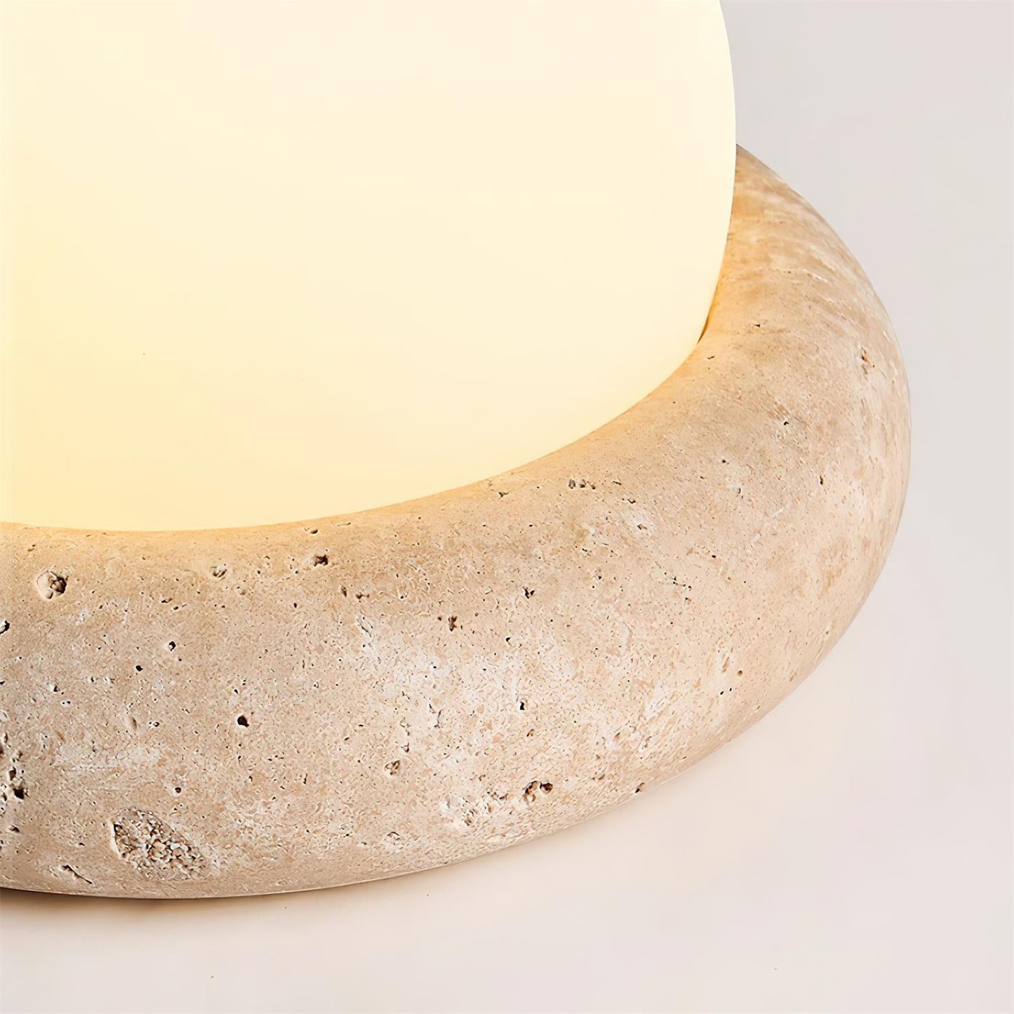 Mini Travertine Globe Table Lamp