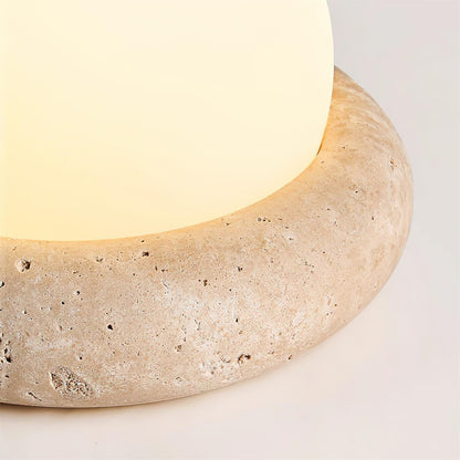 Mini Travertine Globe Table Lamp