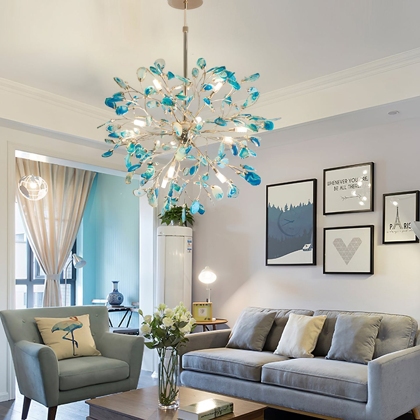 Delphine Agate Stone Chandelier Light