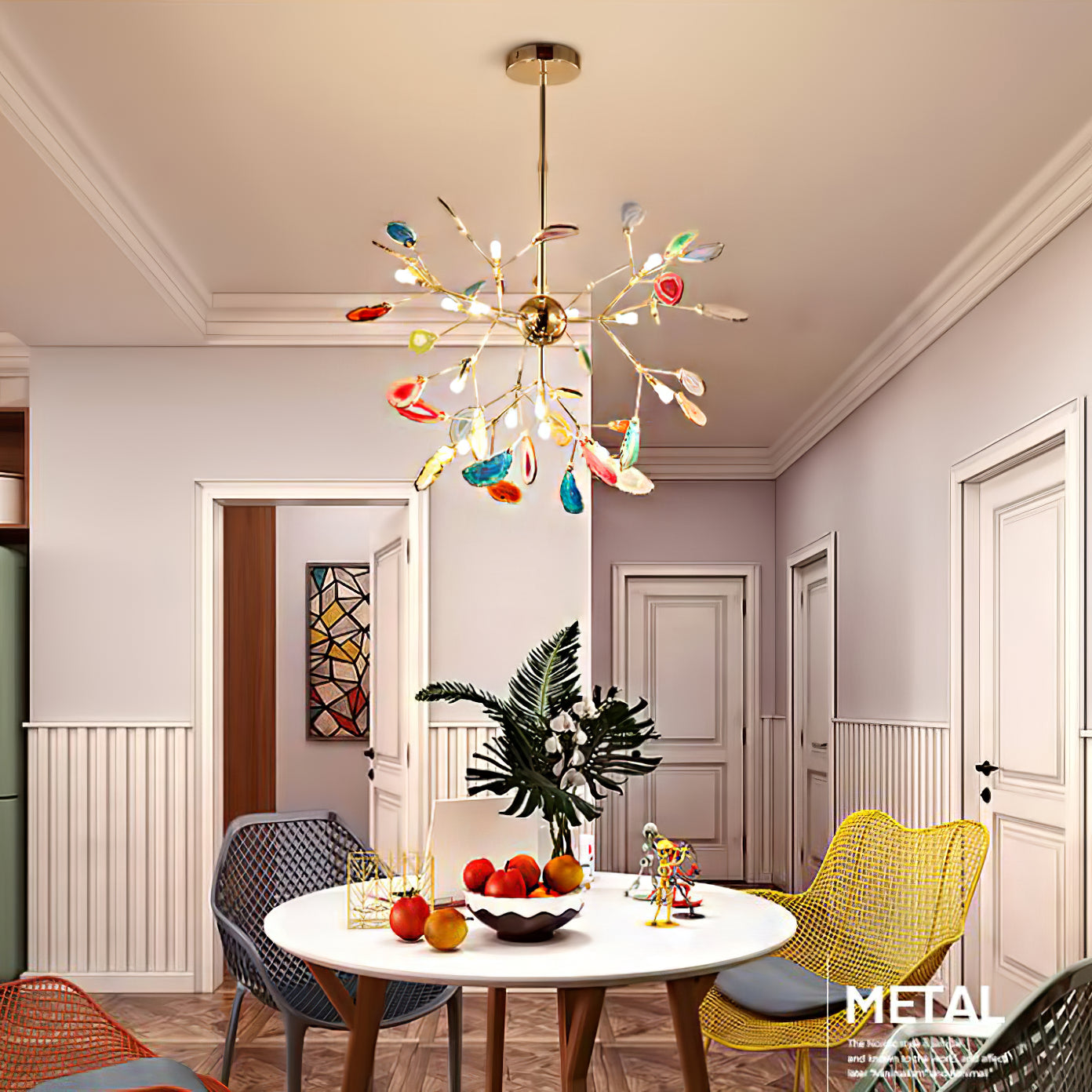 Delphine Agate Stone Chandelier Light