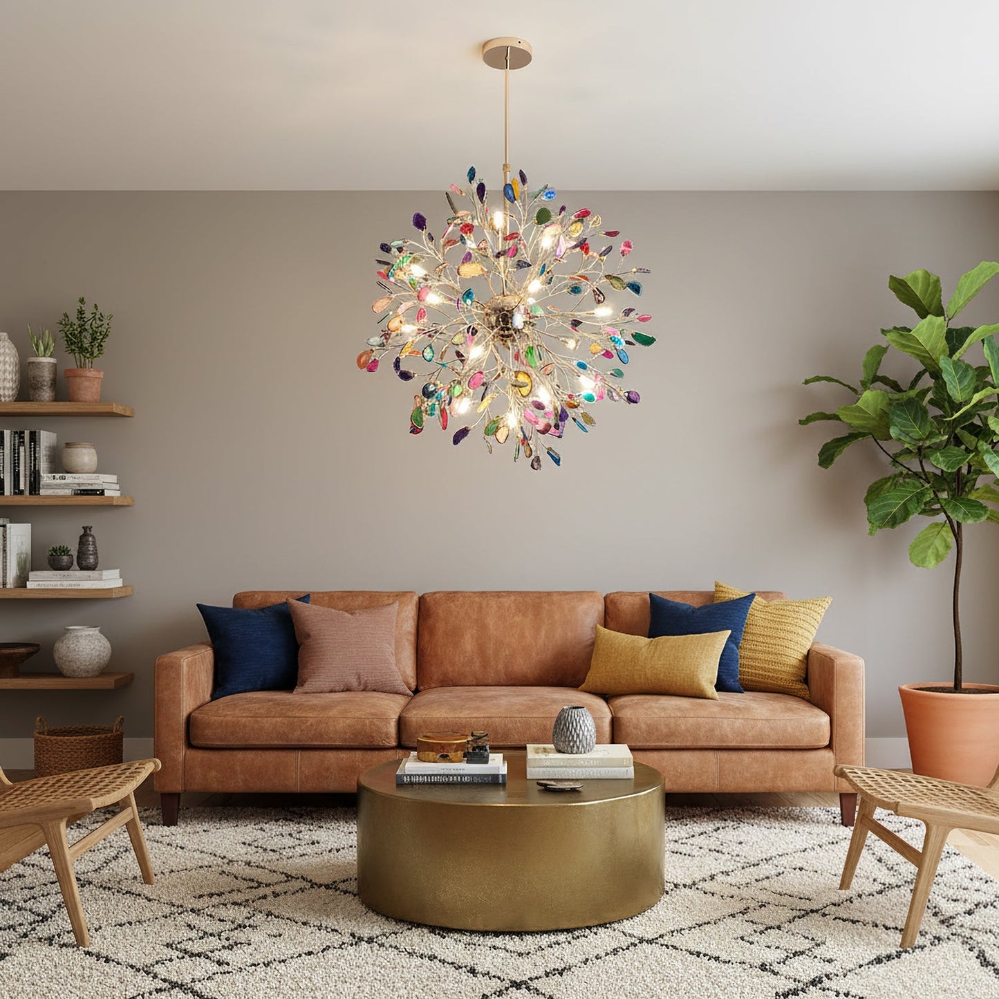 Delphine Agate Stone Chandelier Light