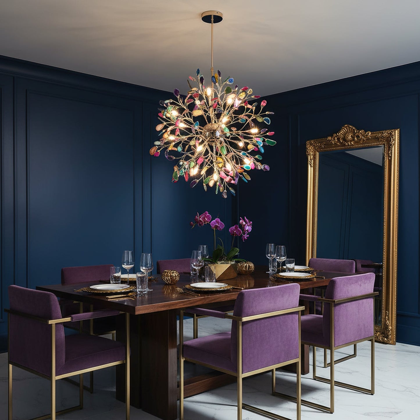 Delphine Agate Stone Chandelier Light