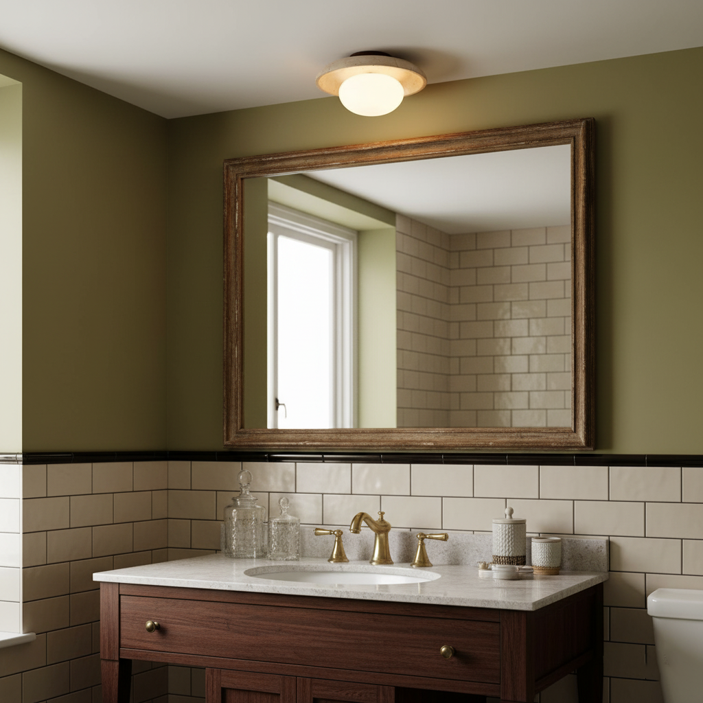 Travertine Flush Mount Ceiling Lamp