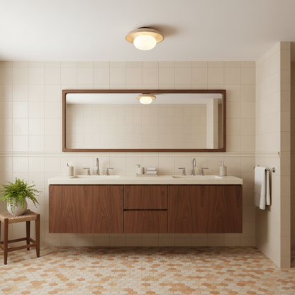 Travertine Flush Mount Ceiling Lamp