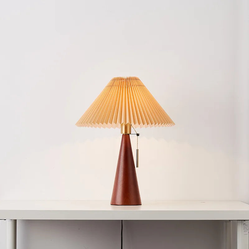 Maren Pleated Wooden Table Lamp