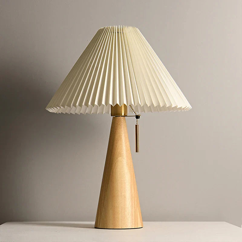 Maren Pleated Wooden Table Lamp