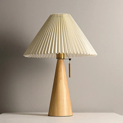 Maren Pleated Wooden Table Lamp