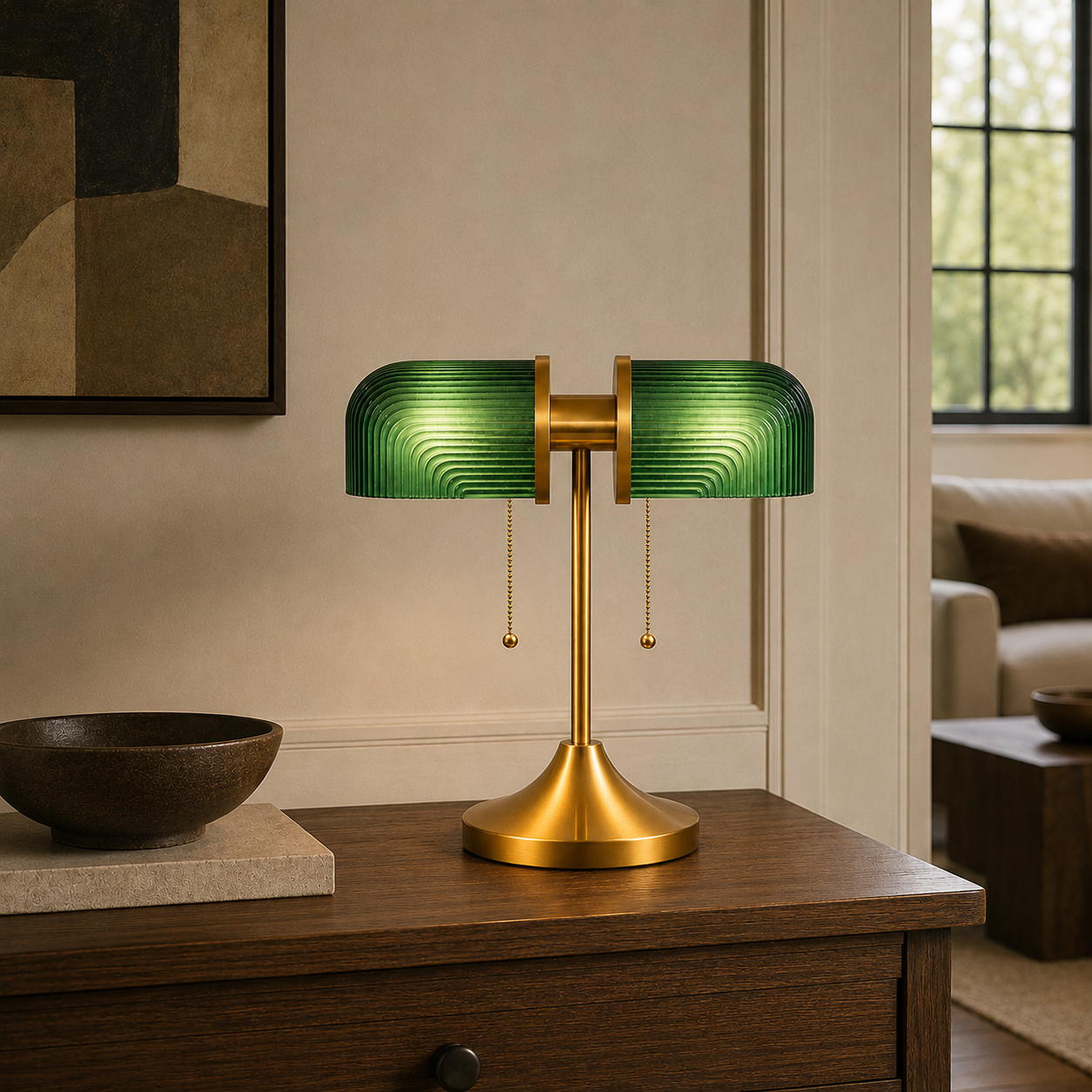 Olivane Vintage Glass Table Lamp