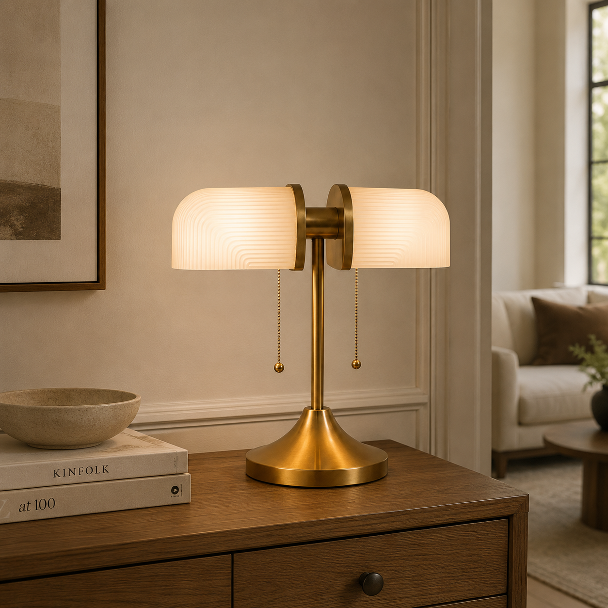 Olivane Vintage Glass Table Lamp