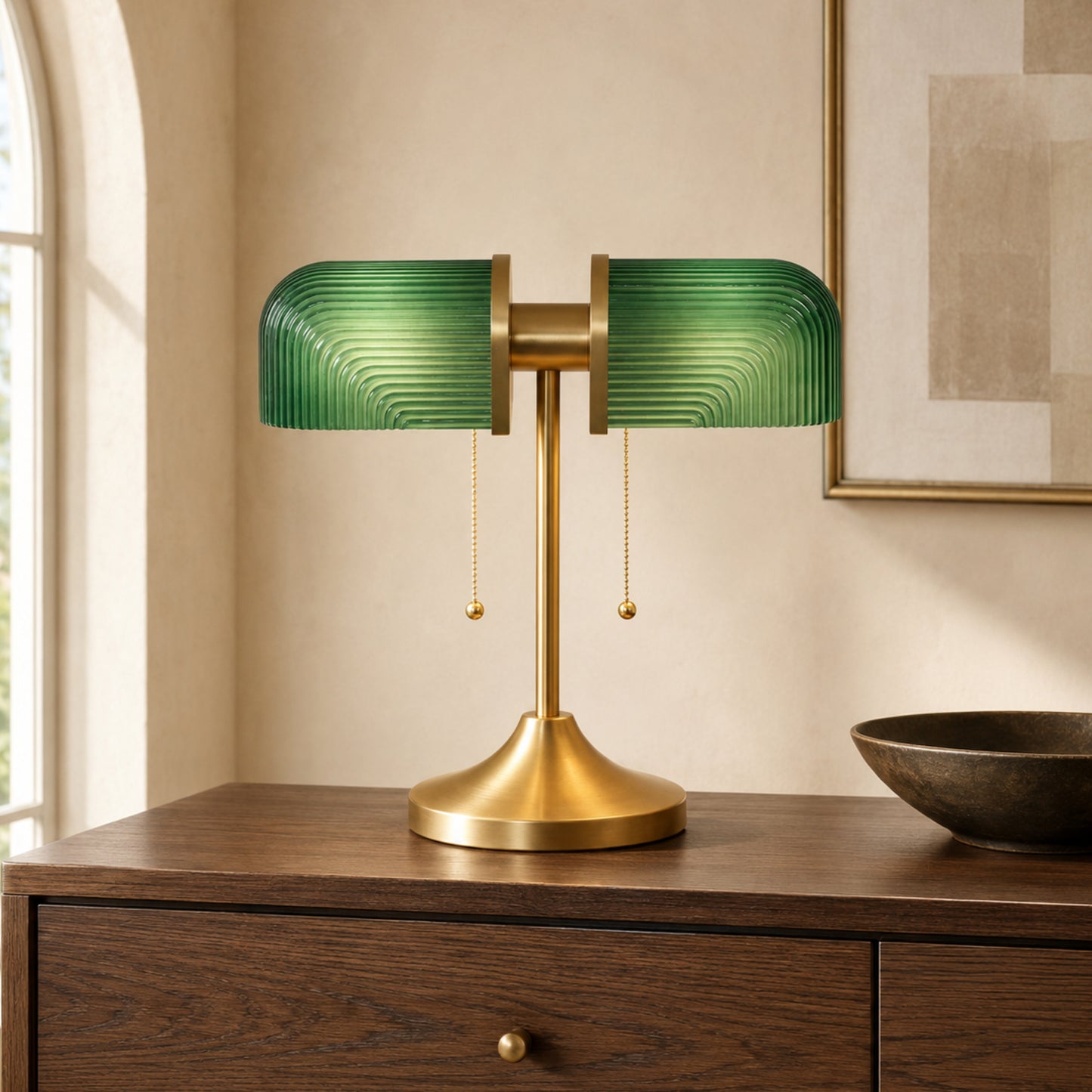 Olivane Vintage Glass Table Lamp
