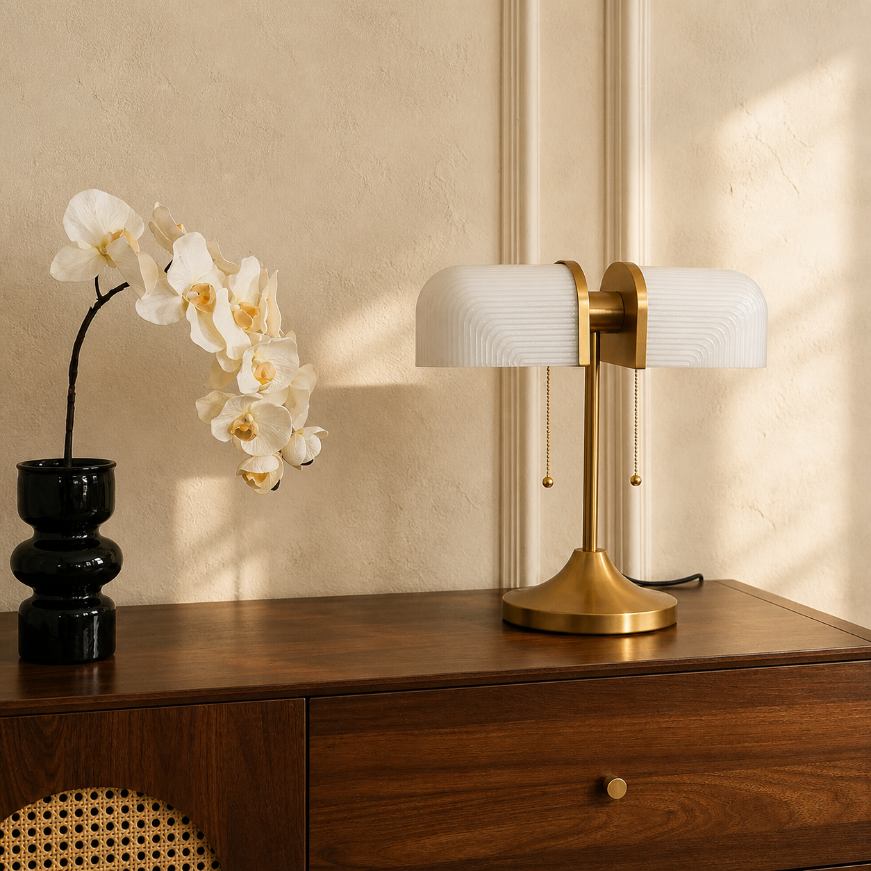 Olivane Vintage Glass Table Lamp