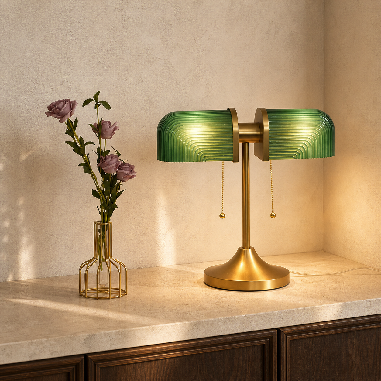 Olivane Vintage Glass Table Lamp
