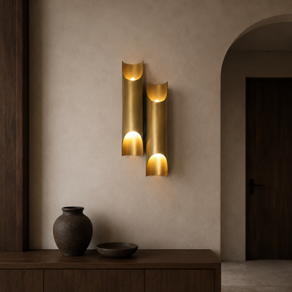 Orvian Dual Brass Wall Light
