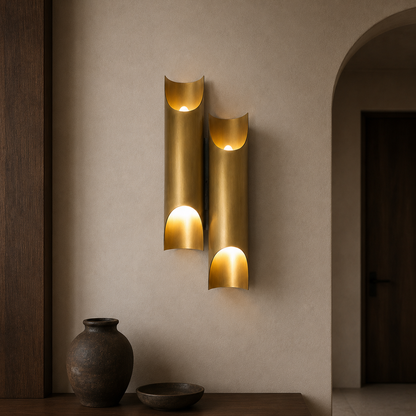 Orvian Dual Brass Wall Light