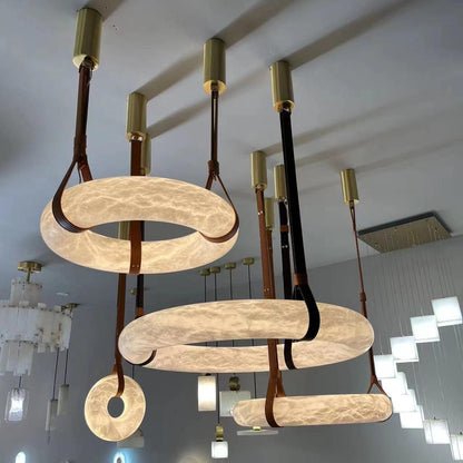 Arvix Alabaster Donut Pendant Light