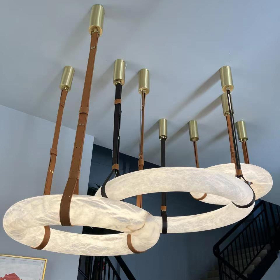 Arvix Alabaster Donut Pendant Light