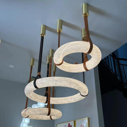 Arvix Alabaster Donut Pendant Light