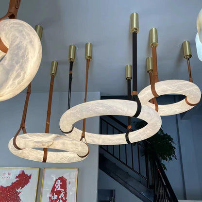 Arvix Alabaster Donut Pendant Light
