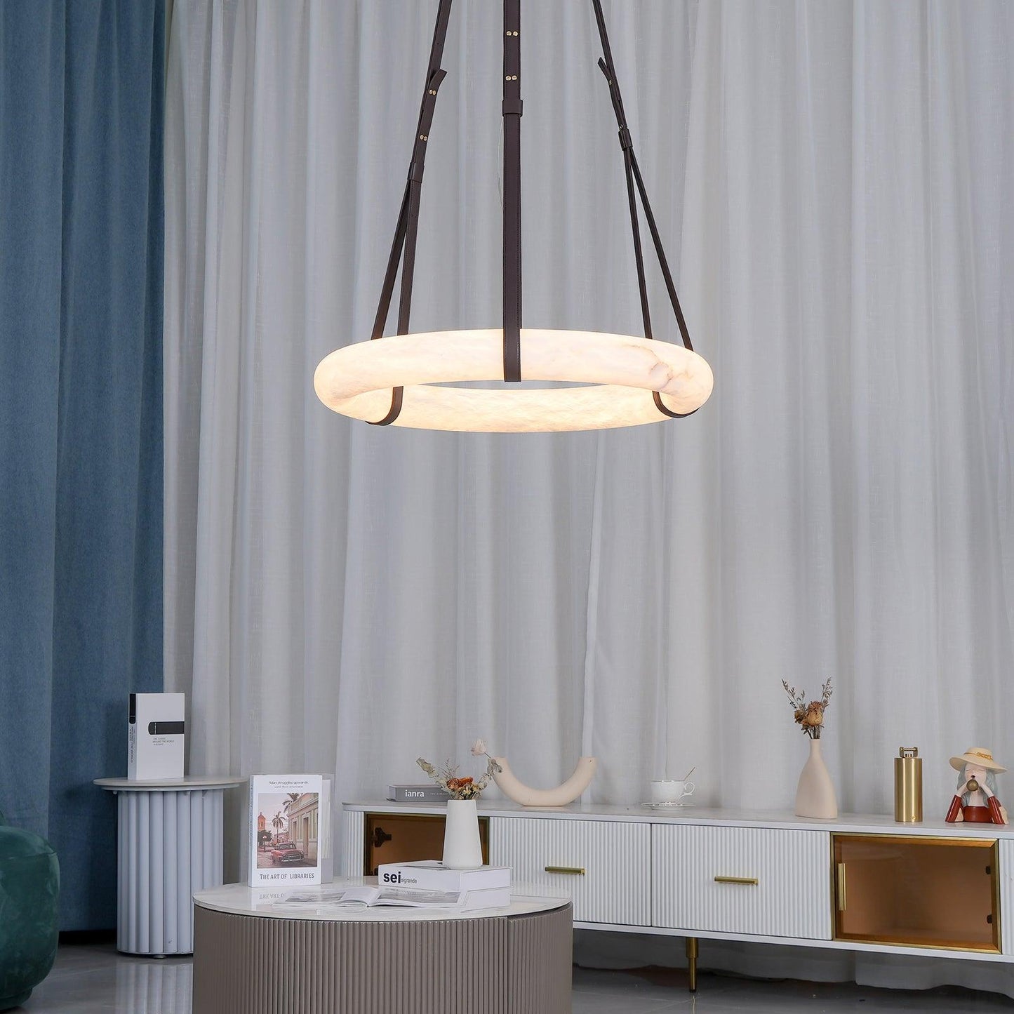 Arvix Alabaster Donut Pendant Light