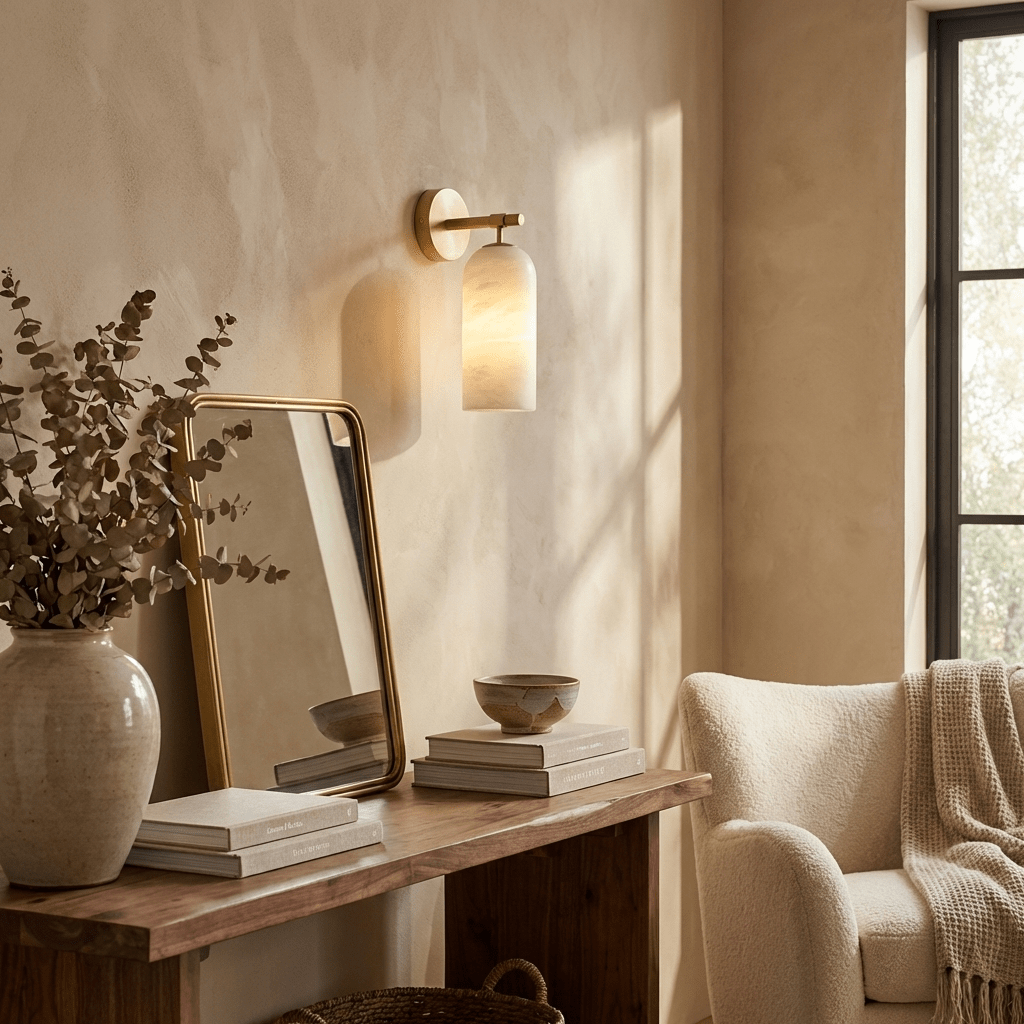 Orlena Alabaster Wall Light