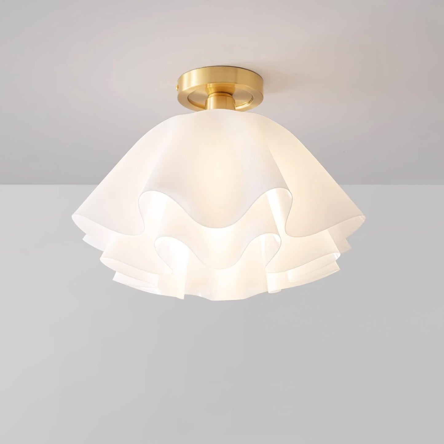 Pleated Brass Acrylic Ceiling Light