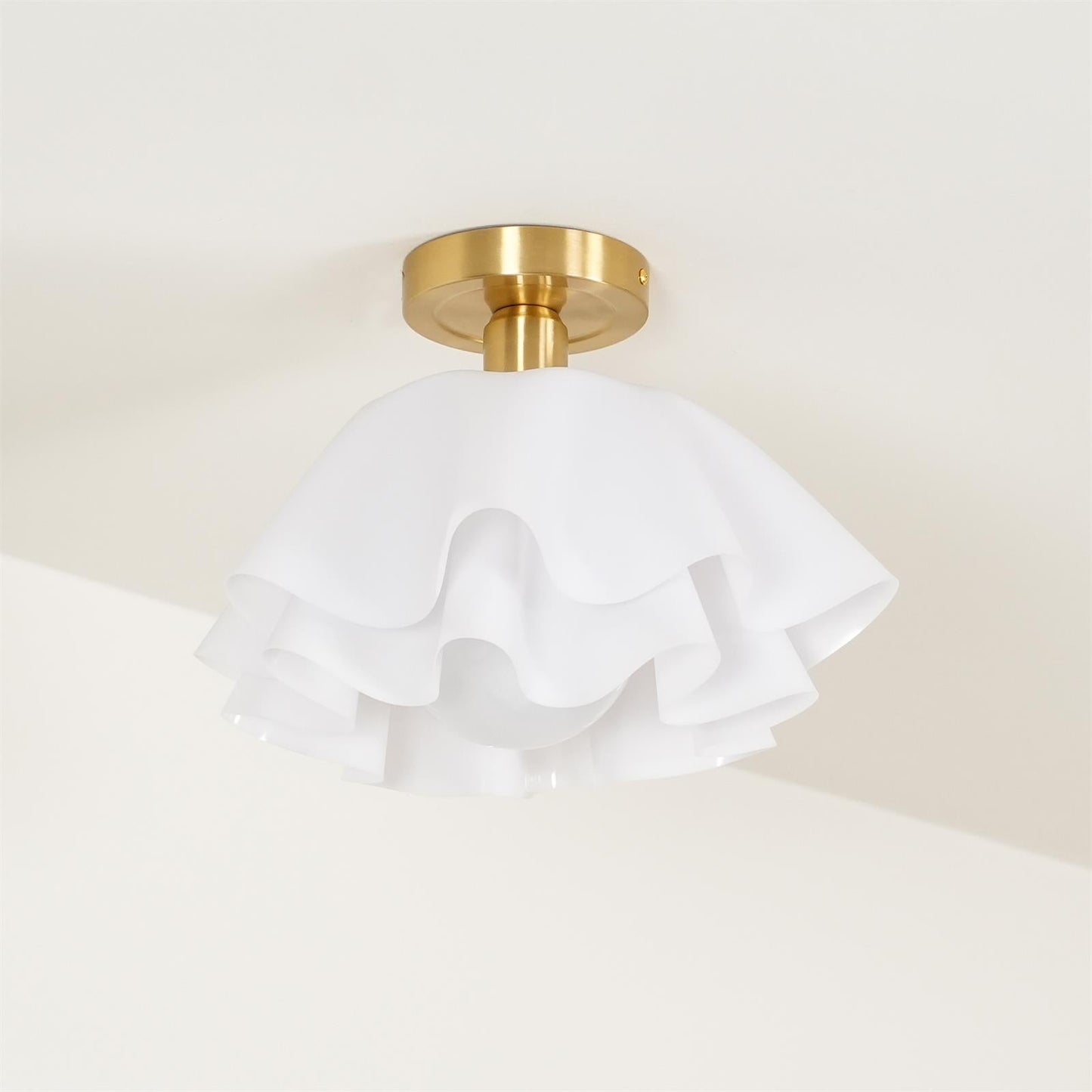 Pleated Brass Acrylic Ceiling Light