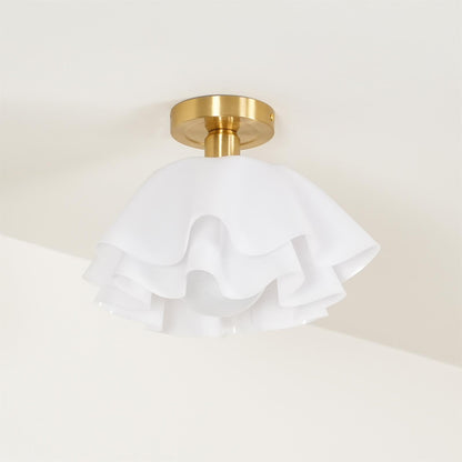 Pleated Brass Acrylic Ceiling Light