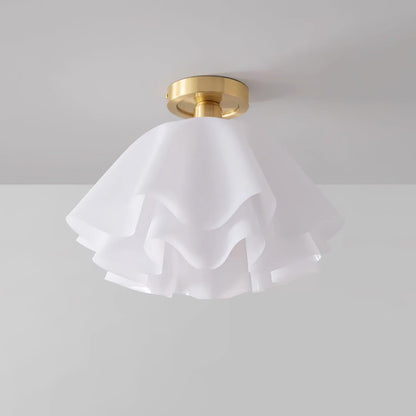 Pleated Brass Acrylic Ceiling Light