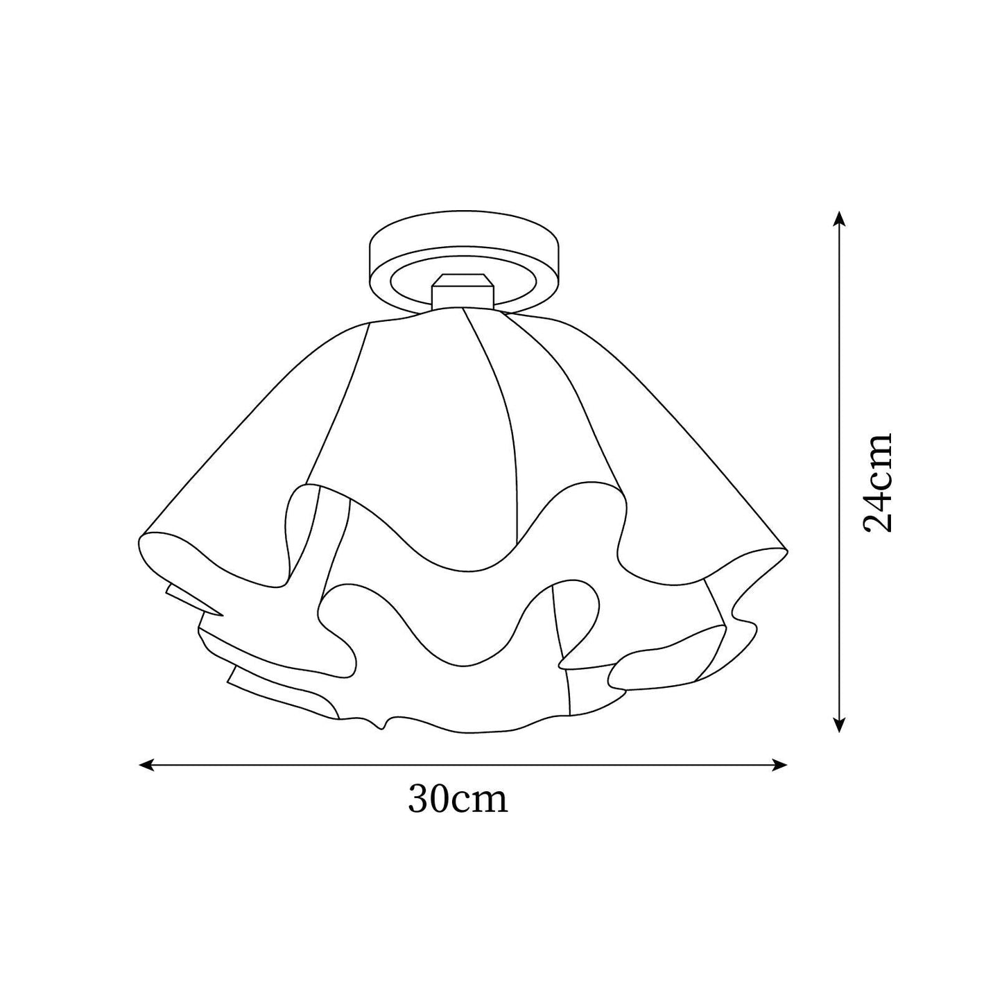 Pleated Brass Acrylic Ceiling Light