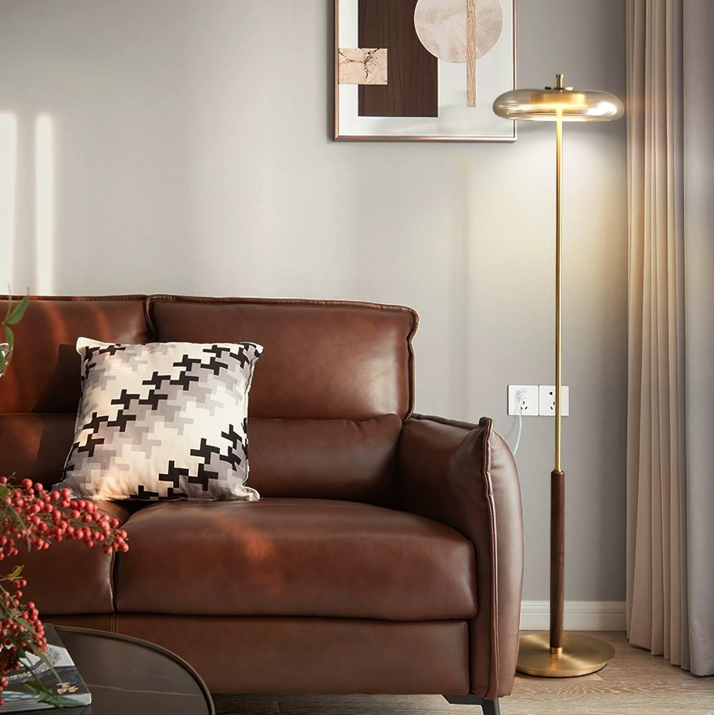 Velora Retro Glass Floor Lamp