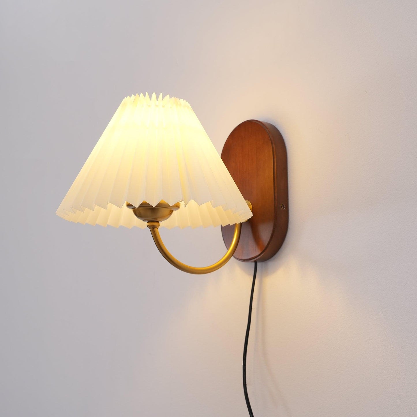 Renata Pleated Plug In Wall Lamp