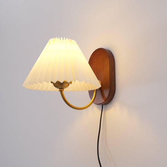 Renata Pleated Plug In Wall Lamp